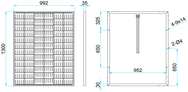 Солнечный модуль, Поли, Номинальная мощность 200Вт, Uном 12В, 1300x992x35, Кол-во элементов 72, 15 кг