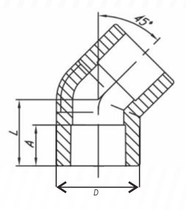 Угольник ПП 45гр. D63