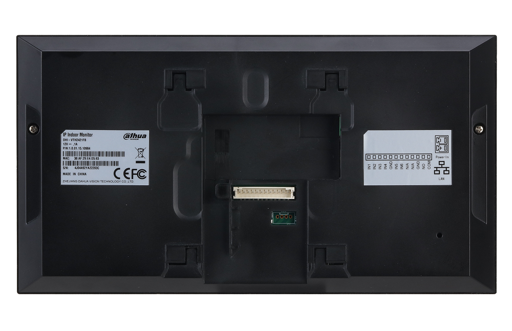 Монитор видеодомофона IP 7 дюймовый, черный, 1024x600, ёмкостной сенсорный экран; тревожные входы / выходы 6/1; LAN; встроенная карта памяти до 8Гб; Возможность просмотра IP видеокамер; DC 12В/PoE(802.3af); 221.5 мм × 119.6 мм × 21.5 мм; Установка - на стену.