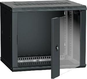 ITK Шкаф LINEA W 9U 600x450 мм дверь стекло, RAL9005, Черный
