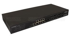 Управляемый L2+ коммутатор Gigabit Ethernet на 18 x GE SFP + 8 x GE RJ45 портов. Порты: 18 x GE SFP (1000 Base-X), 8 x GE (10/100/1000 Base-T). Консольный порт, Уровень управления L2 (Full managed)