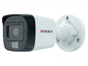 2Мп уличная цилиндрическая HD-TVI камера с гибридной подсветкой EXIR/LED до 30/20м и встроенным микрофоном (AoC), 1/2.7" CMOS; объектив 2.8мм; угол обзора 101°