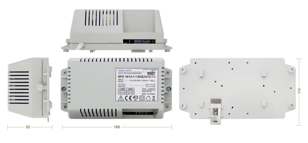 Блок питания нестабилизированный, 12V/0,6A, 18V/0,7A