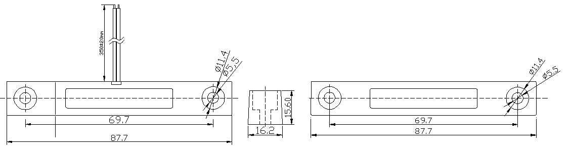 Магнитоконтактный датчик, СИД индикация, белый, накладной для деревянных дверей, зазор 25 мм