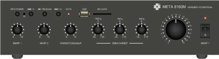 Микшер-усилитель 60 Вт с USB/SD проигрывателем