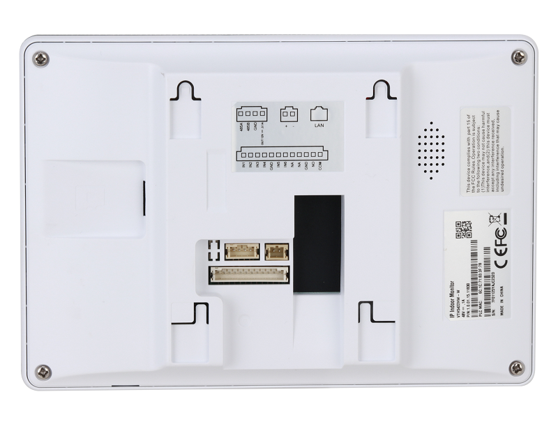 Монитор видеодомофона IP 7-и дюймовый с WiFi 2.4ГГц, черный, 1024x600 разрешение, ёмкостной сенсорный экран; тревожные входы / выходы 6/1; LAN; поддержка micro-SD до 64Гб; Возможность просмотра IP видеокамер; DC 12В; 189х130х27мм; Установка - на стену.