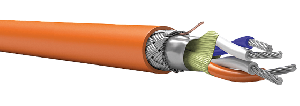 Симметричный кабель для интерфейса RS-485, огнестойкий, 1х2х0,78, бухта 200 м, оранжевый