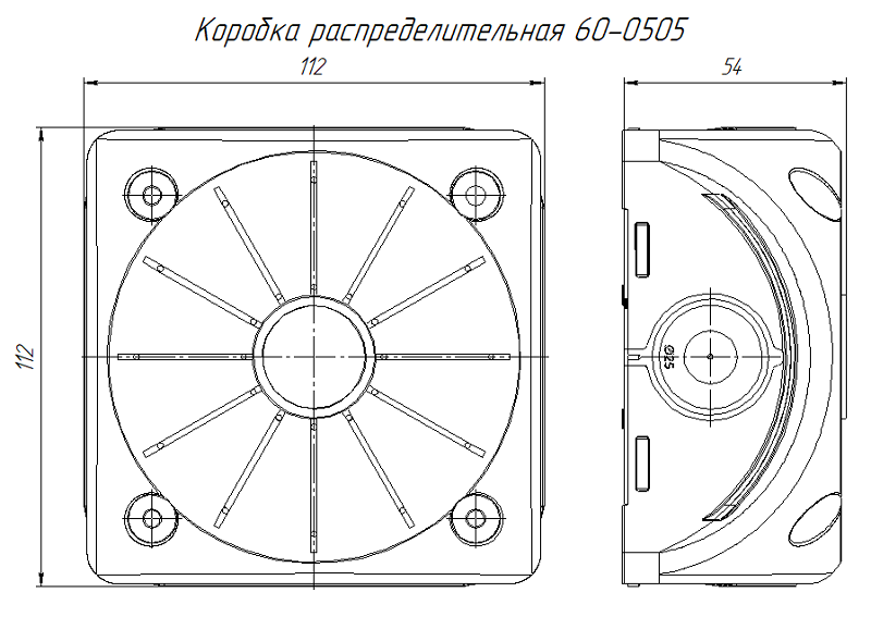 Коробка распределительная для видеокамер двухкомпонентная с мембранами безгалогенная (HF) серая 100х100х50 (20шт/кор)