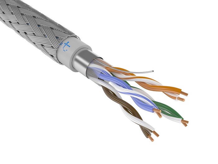 Бронированный Огнестойкий кабель F/UTP Cat5e 4х2х0,52 (305м) для СКС и IP-сетей