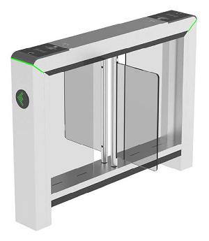 Скоростной Турникет распашной (центральный модуль). Режим антипаника. Материал корпуса - нержавеющая сталь, материал створок - акрил. Ширина прохода до 900 мм, высота створок 875 мм. Створка Акрил Питание AC 110 ~ 240В.