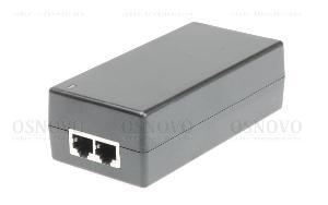 PoE-инжектор Gigabit Ethernet на 1 порт, мощностью до 65W. PoE IEEE 802.3af/at/bt. Мощность PoE на порт - до 65W. Встроенная грозозащита 3kV. AC100-240V. 60x40x120мм. Вес: 0,3кг.  -10...+65 гр.С