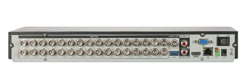 32-канальный HDCVI-видеорегистратор с FR Формат видеосигнала: HDCVI, AHD, TVI, IP, CVBS; отображение: до 5Мп; запись: до 5M-N@10к/с, 1080N@25к/с; кодирование: AI/H.265+, H.265, H.264+, H.264;  IP-каналы: до 32 каналов, до 6Мп; накопители: 2 SATA III до 10Тбайт (каждый)