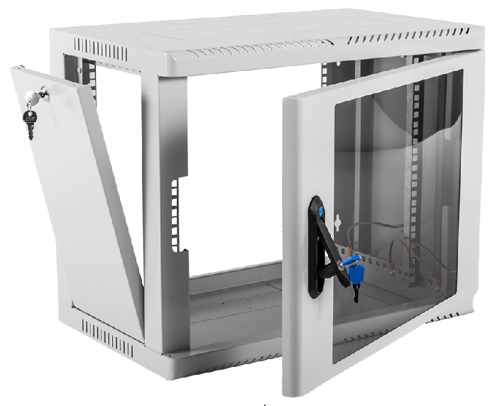 Шкаф телекоммуникационный настенный сварной 9U (600 × 500) съёмные стенки, дверь стекло