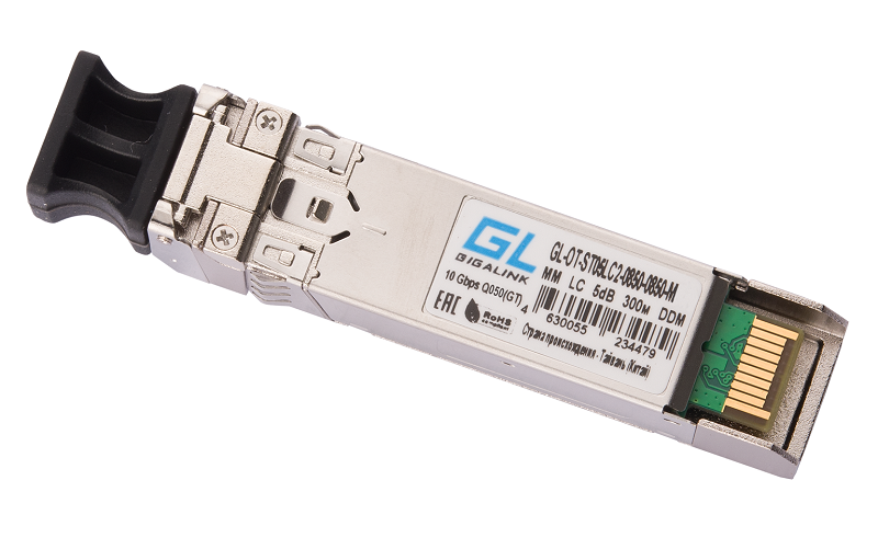 Модуль SFP+, 10 Гбит/с, Duplex, 2 ОВ, MM, 2xLC, Tx:850/Rx:850 нм, DDM, 5 дБ (до 300 м)