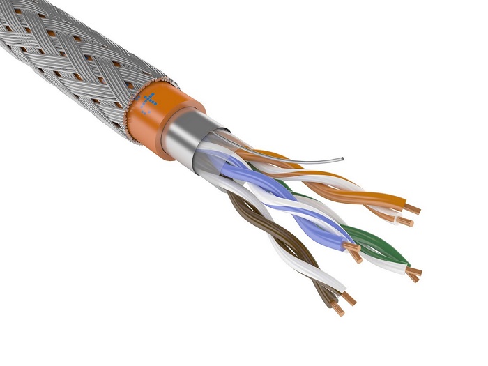 Бронированный Огнестойкий безгалогенный кабель F/UTP Cat5e 4х2х0,52 (305м) для СКС и IP-сетей