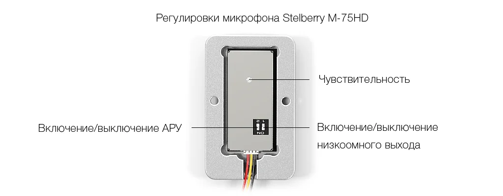 Чувствительный цифровой микрофон HD-качества с речевым диапазоном, отключаемой сверхбыстродействующей АРУ и регулировкой усиления в металлическом корпусе