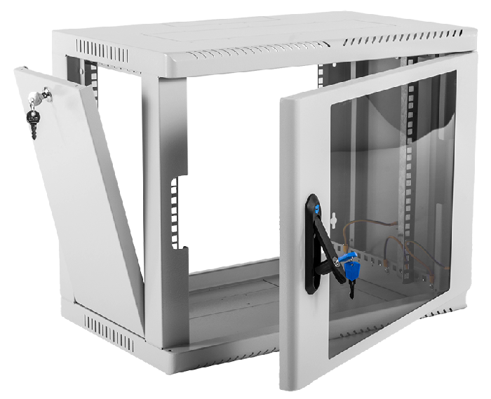 Шкаф телекоммуникационный настенный сварной 9U (600 × 350) съёмные стенки, дверь стекло