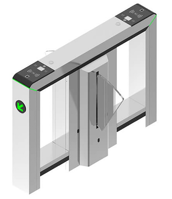 Скоростной Турникет распашной (центральный модуль) с контроллером, считывателем отпечатков пальцев и RFID карт. Режим антипаника. Материал корпуса - нержавеющая сталь, материал створки - акрил. Створки складные. Ширина прохода: 650 мм. Питание AC 110 ~ 240В.