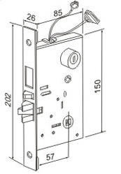 Замок электромеханический врезной 002 (запасная часть для замка Z-8)
