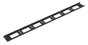 Органайзер кабельный вертикальный, 24U, для шкафов серий TFI-R, Ш75хВ998хГ20мм, металлический, с крепежом, цвет черный