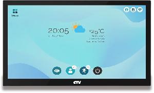 Монитор видеодомофона с технологией Touch Screen для управления работой и параметрами монитора,  IPS 10", 1024х600, до 2 панелей, до 2 видеокамер, SD до 256Gb, поддержка форматов AHD, TVI, CVI и CVBS, встроенный модуль Wi-Fi, поддержка P2P,  моб устройств с ОС Android, iOS. ПО CTV HOME, автоответчик,  функция фоторамки и часов,  встроенный источник питания
