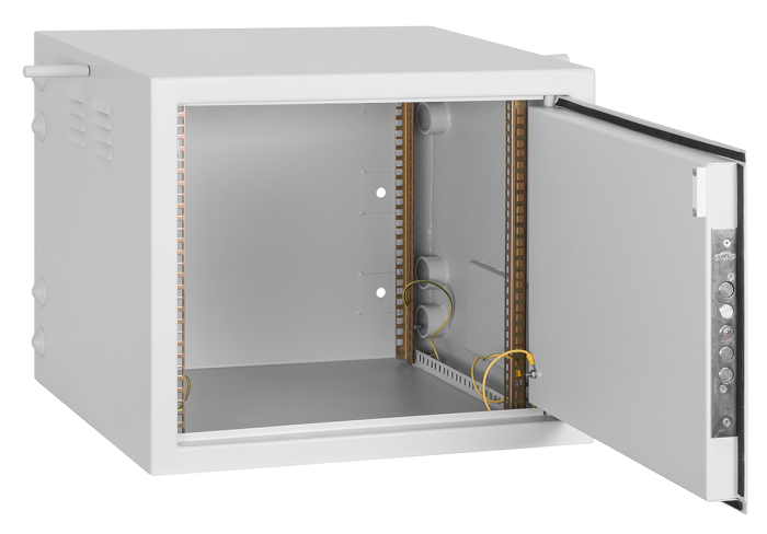 Настенный антивандальный шкаф 19", 9U, Ш600хВ481хГ540мм, серый