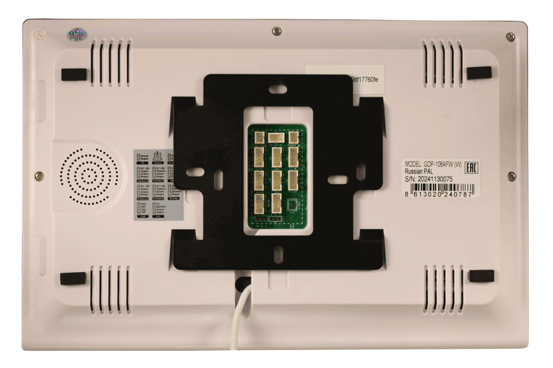 Wi-Fi монитор видеодомофона 10", белый. 1080P/720P/960H, AHD/CVI/TVI/CVBS, PAL/NTSC. Hands-Free, сенсорный 10-дюймовый TFT экран, разрешение экрана 1980х1024, акриловая панель , детектор движения, часы, автоответчик, режим фоторамки. Поддержка до 6 мониторов в параллель + 2 вызывных  панели  + 2 камеры + 2 датчика (НО/НЗ), дополнительное реле (НО/НЗ), запись видео или фото на micro SD карту (от 2Gb до 128Gb Class 10)