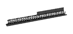 Органайзер кабельный вертикальный, 33U, для шкафов серий TFR-R, TFI-R и TFA, Ш97хГ110мм, металлический, с пластиковыми пальцами, с крепежом, цвет черный