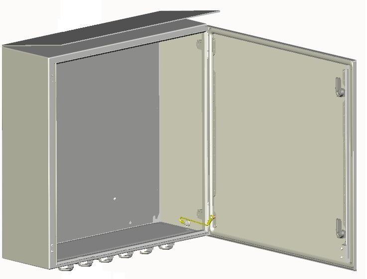 Шкаф приборный универсальный (в комплекте крепление на круглую или квадратную опору диаметром 40-190мм) 600х600х210мм IP65