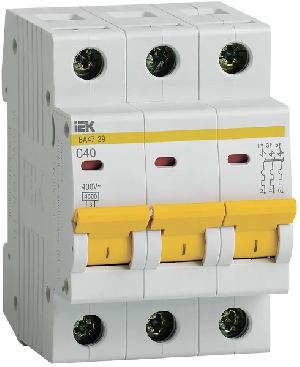 Автоматический выключатель 3P 40A C 4.5кА, ВА47-29, KARAT IEK