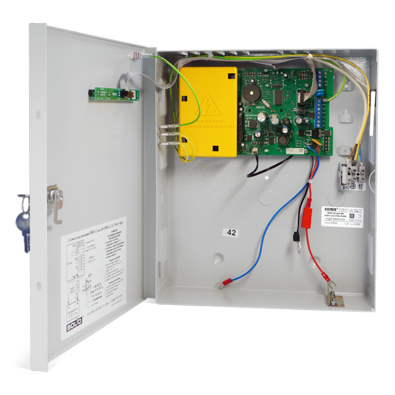 Резервированный источник питания для систем автоматизации, 12 В, 3 А (10 мин-4 А), световая и звуковая индикация режимов, емкость 17 Ач, Управление и контроль по протоколу Modbus RTU.