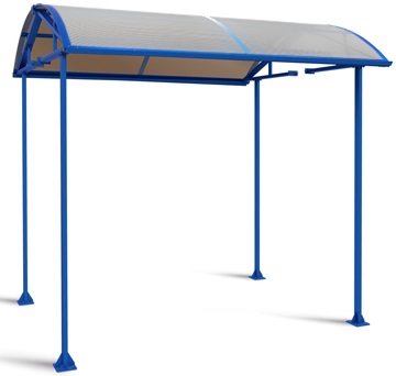 Крыша турникета PERCo-RTD-20. Исполнение: стойки и каркас крыши оцинкованная сталь, синий цвет, заполнение крыши поликарбонатный пластик