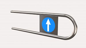 Дуга на калитку К11 (левая), Знак стрелка с одной стороны, знак кирпич с другой стороны Ø25 L=900 мм