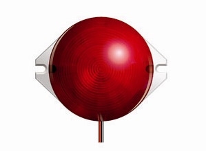 Оповещатель световой, сферический корпус, 9…15 В, 0,6 Вт, 50 мА, 60x45x35 мм, цвет красный, IP54,  -40°...+55°С