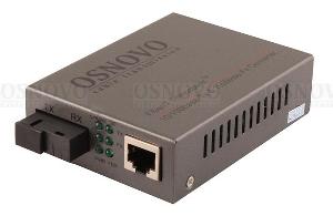 Оптический Fast Ethernet медиаконвертер для передачи Ethernet по одному волокну одномодового оптического кабеля до 20км (по многомодовому кабелю до 1,5км)