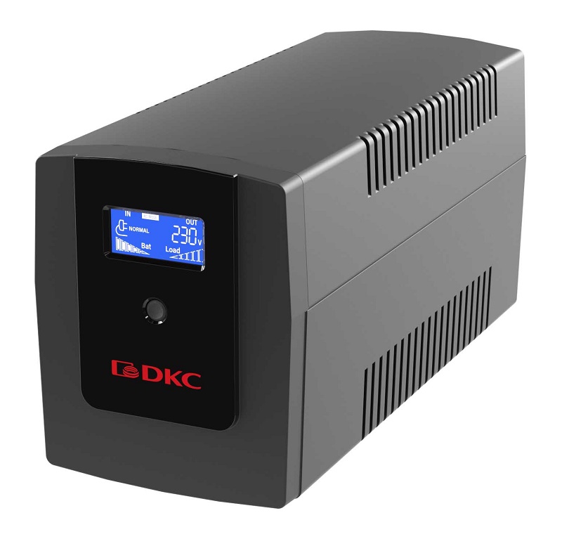 Линейно-интерактивный ИБП ДКС серии Info LCD, 1500 ВА/900 Вт, 1/1, 3xSchuko, USB + RJ45, LCD, 2x8Aч