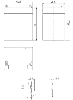 Аккумулятор 4,5 А/ч., 12В