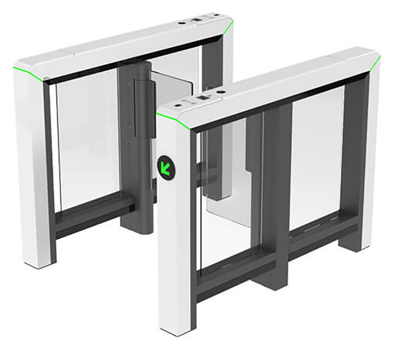 Скоростной Турникет распашной (левый и правый модуль). Режим антипаника. Материал корпуса - нержавеющая сталь, материал створок - акрил. Ширина прохода 650мм высота створок 875мм. Питание AC 110 ~ 240В.