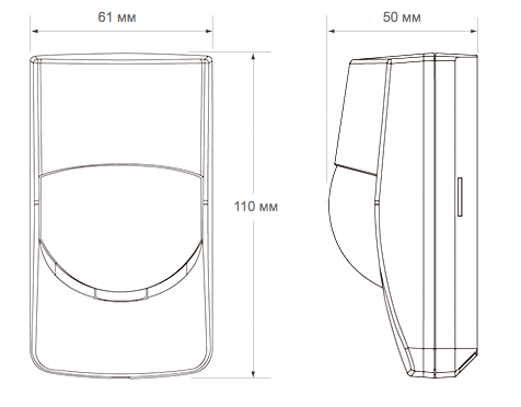 Извещатель охранный объемный (15х15м), оптико-электронный пассивный, "Core Platform", не реагирует на средних животных, -20°С +50°С.