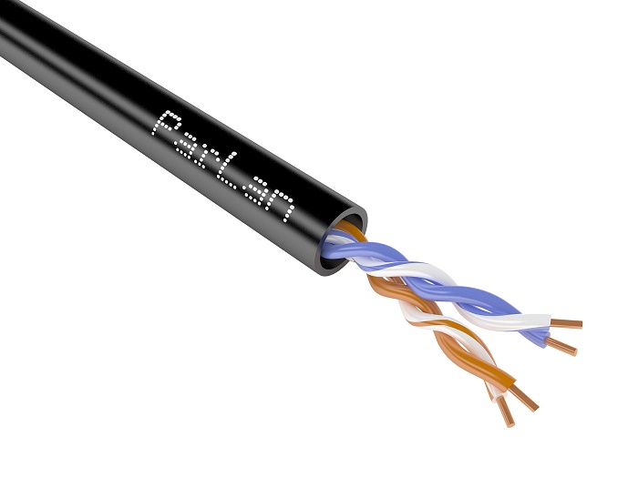 Кабель симметричный (витая пара), одиночной прокладки, cat 5e, 4х2х0.52, оболочка PE, цвет черный, внешний диаметр 7,9 мм, -60...+80°С, бухта 500 метров