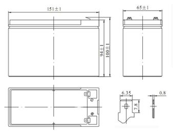 Аккумулятор 7,2 А/ч., 12В, 151х65х100 мм, вес 2,6 кг, UPS series,12 лет