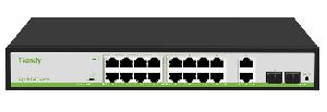 Неуправляемый РоЕ коммутатор, 20 портов (16 РоЕ RJ-45 х1Гбит/с + 2 Uplink RJ-45 х1Гбит/с + 2 Uplink SFP х1Гбит/с); РоЕ IEEE802.3af/at до 30Вт/порт; РоЕ бюджет 180Вт; Поддержка PoE Watchdog, PoE Priority (1-16 порты), Extend режим 220м (9-16 порты); AC 100-240В; -10~50℃; 370х290х85мм, вес: 2.28 кг.