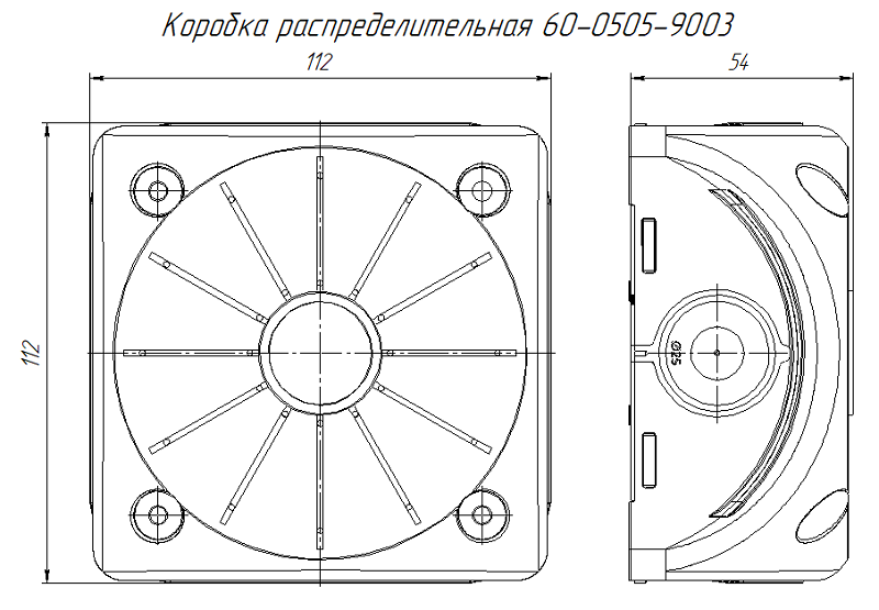 Коробка распределительная для видеокамер двухкомпонентная с мембранами безгалогенная (HF) белая 100х100х50 (20шт/кор)