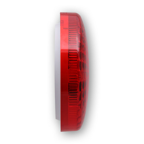 Оповещатель световой, сверхяркие светодиоды, питание ~220 В, 12 В, прозрачный красный корпус