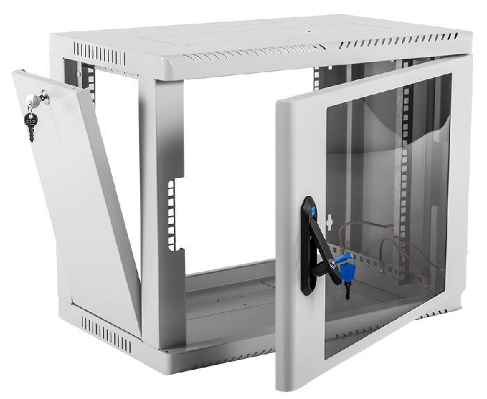 Шкаф телекоммуникационный настенный сварной 12U (600 × 350) съёмные стенки, дверь стекло