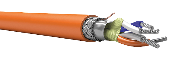 Симметричный кабель для интерфейса RS-485, огнестойкий, безгалогенный, 1х2х0,60, бухта 200 м, оранжевый