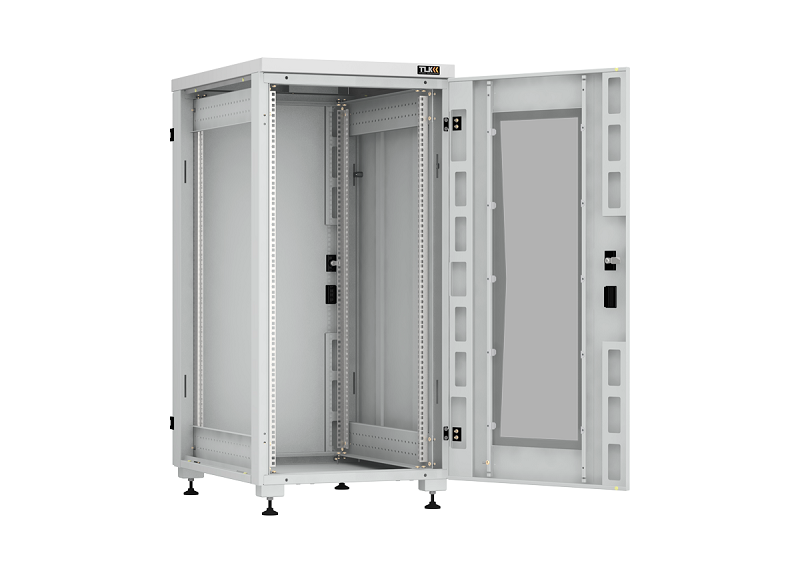 Напольный шкаф серии 19", 24U, стеклянная дверь, цельнометаллические стенки и задняя дверь, Ш600хВ1241хГ800мм, в разобранном виде, серый RAL7035