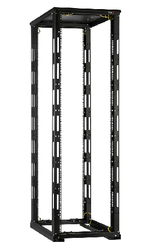 Монтажная стойка двухрамная с разборной рамой 19", 24U, Ш600xВ1195xГ800мм, с крышей, в разобранном виде, черный