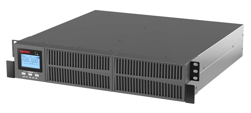 Онлайн ИБП ДКС серии Small Rackmount, 3000 ВА/2700 Вт, 1/1, 8xIEC C13, EPO, USB, RS-232, Rack 2U, 6x9Ач