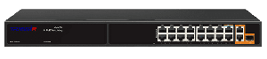 Неуправляемый коммутатор с 15 PoE портами (10/100 Мбит/с Base-TX PoE port), 1 PoE портом (10/100/1000 Мбит/с (Base-T)) и 1 SFP портоми и 2 RJ-45 Uplink ports, стандарты PoE EEE802.3af, EEE802.3at, EEE802.3bt, максимальная мощность на порт 60Вт, общая - 285 Вт. Дальность передачи PoE до 250 метров. Максимальная потребляемая мощность 300 Вт. Молниезащита. -30...+60 С. 440х45х180 мм
